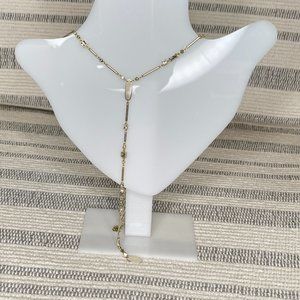 KENDRA SCOTT GOLD PLATED CROWLEY SMOKY MIX CRYSTAL Y DROP NECKLACE